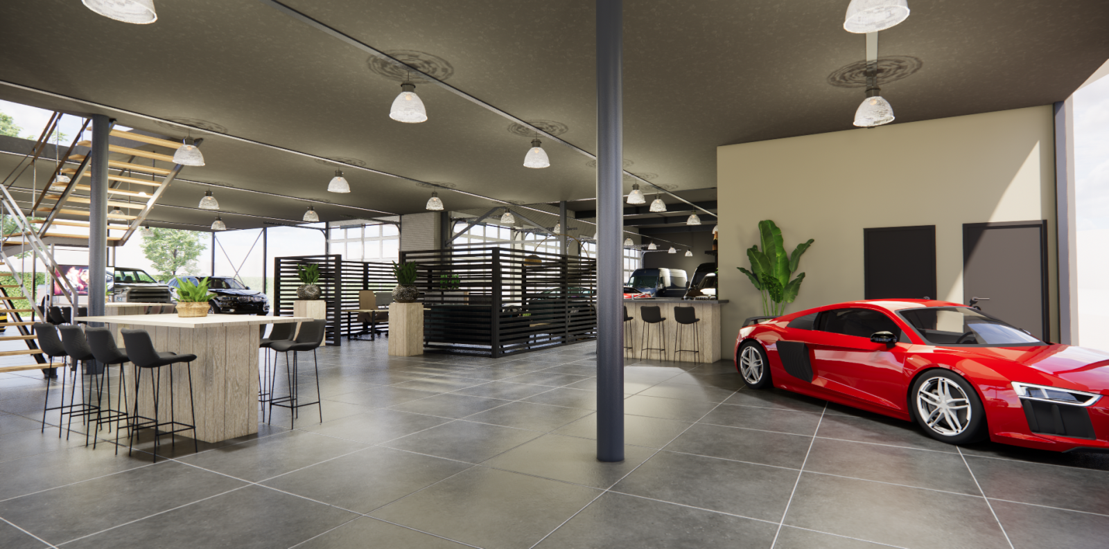 3D Artist Impressie Auto Showroom